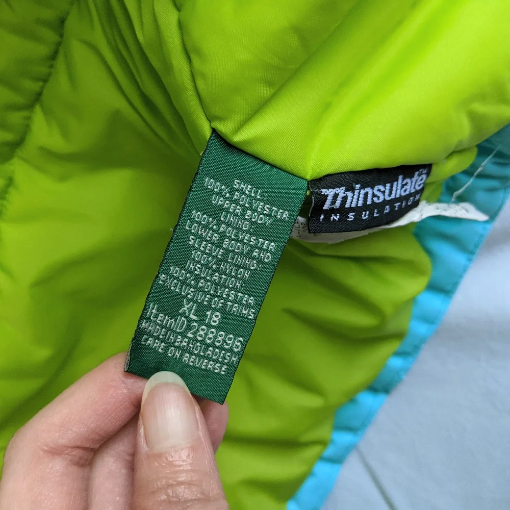 L.L.Bean Girls Insulated Winter coat size XL 18
